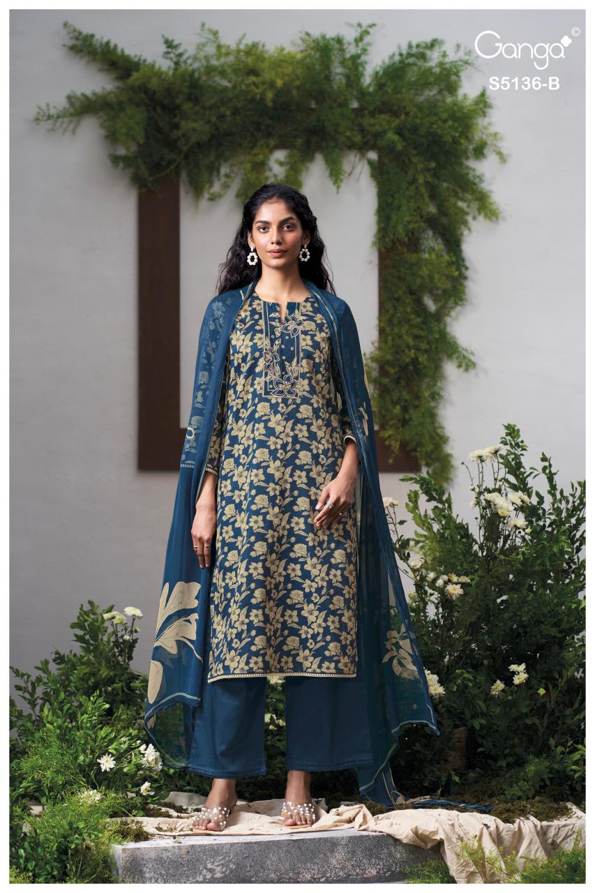Ganga Tilotama 5136 catalog salwar kameez wholesale market in mumbai