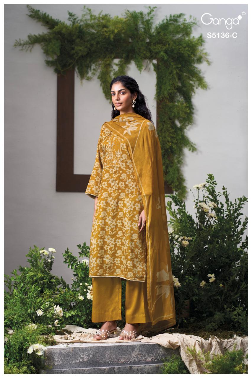 Ganga Tilotama 5136 catalog salwar kameez wholesale market in mumbai