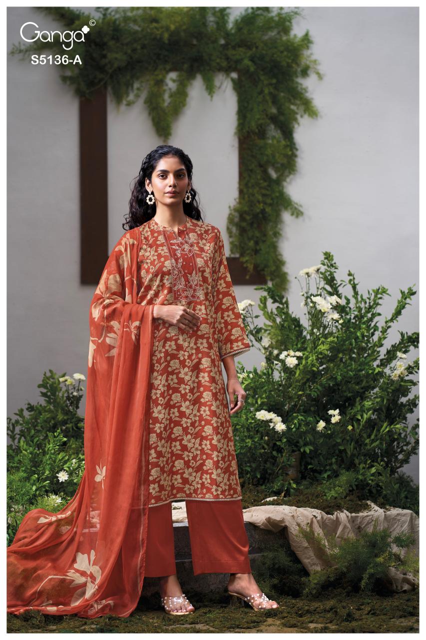 Ganga Tilotama 5136 catalog salwar kameez wholesale market in mumbai