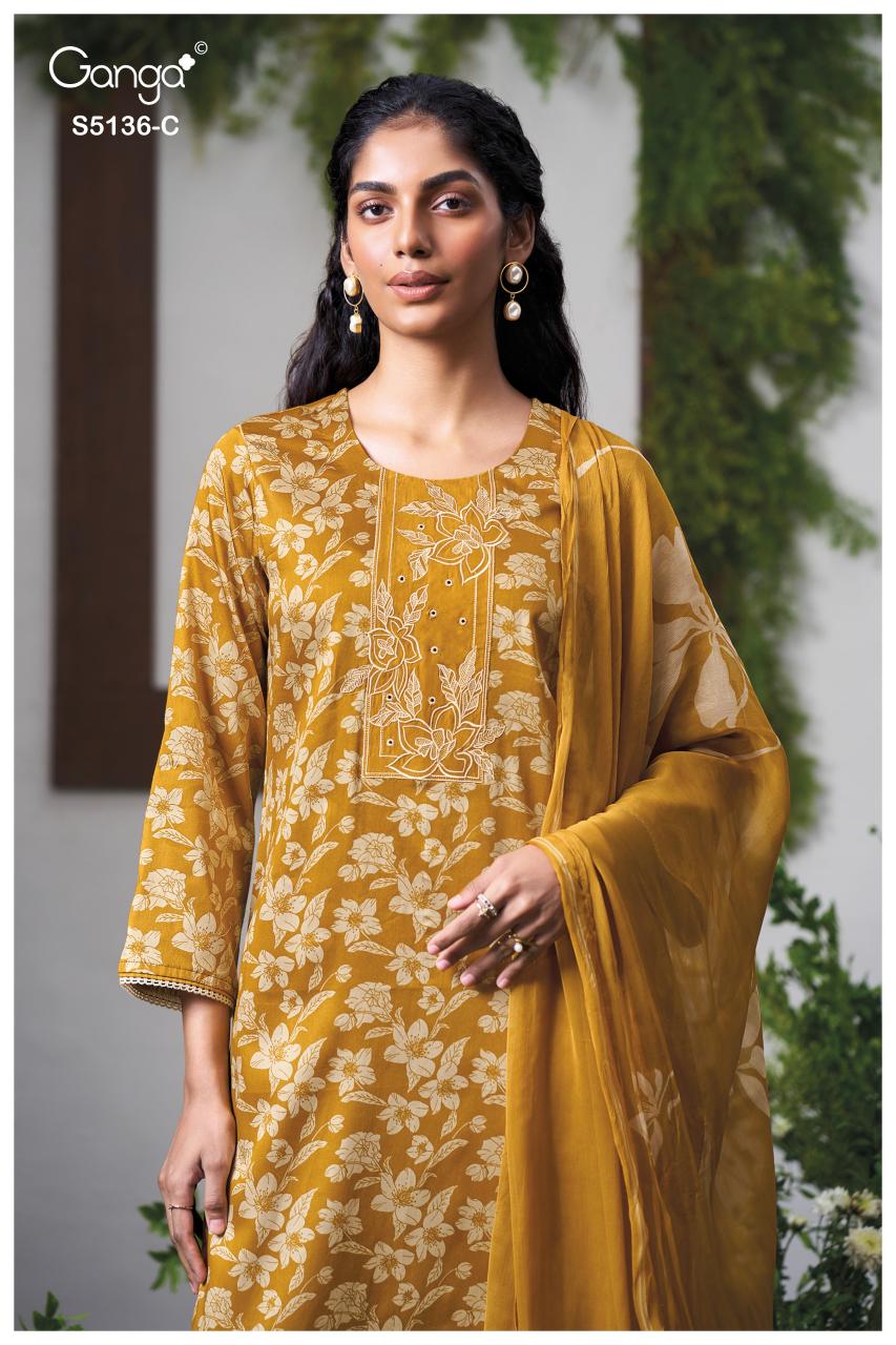 Ganga Tilotama 5136 catalog salwar kameez wholesale market in mumbai