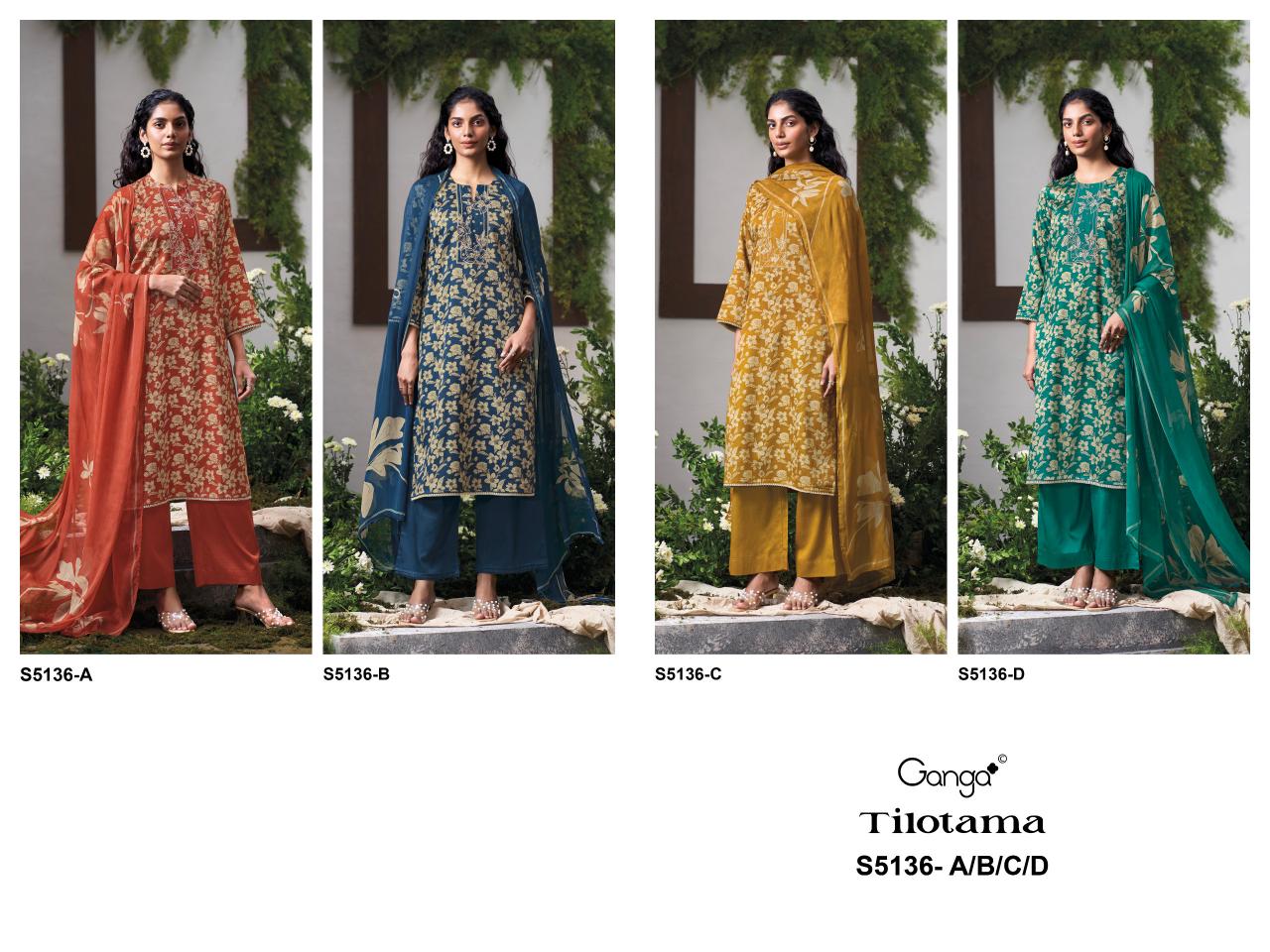 Ganga Tilotama 5136 catalog salwar kameez wholesale market in mumbai