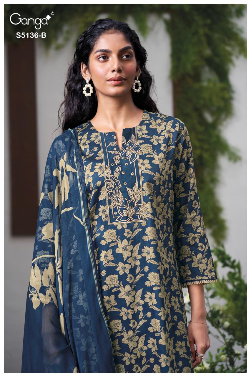 Ganga Tilotama 5136 catalog salwar kameez wholesale market in mumbai