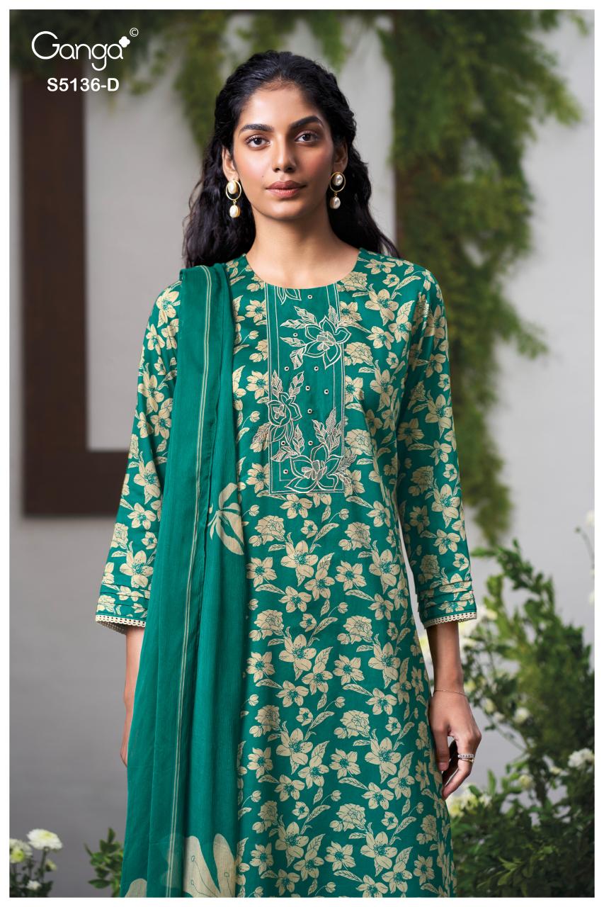 Ganga Tilotama 5136 catalog salwar kameez wholesale market in mumbai