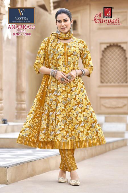 Ganpati Anarkali Vol-13 – Anarkali Style Kurti Pant With Dupatta - Wholesale Catalog