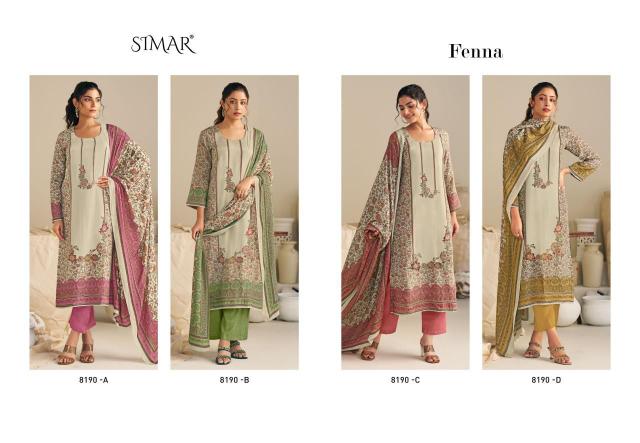 Glossy Simar Fenna Cotton 8190 A to Dcatalog india salwar kameez wholesale