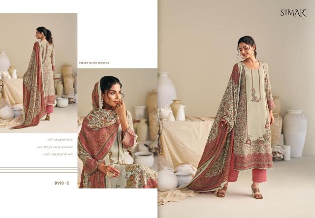 Glossy Simar Fenna Cotton 8190 A to Dcatalog india salwar kameez wholesale