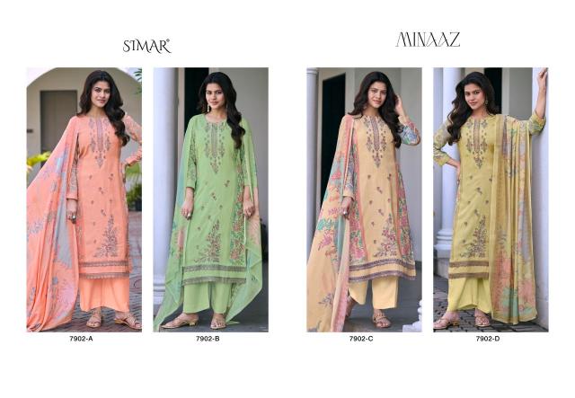 Glossy Simar Minaaz 7902A to D catalog wholesale salwar kameez dealers