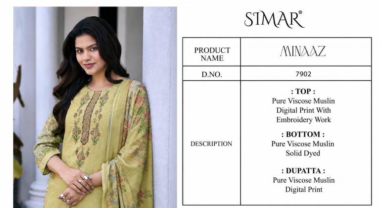 Glossy Simar Minaaz 7902A to D catalog wholesale salwar kameez dealers