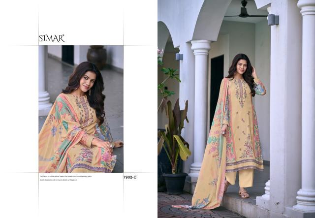 Glossy Simar Minaaz 7902A to D catalog wholesale salwar kameez dealers