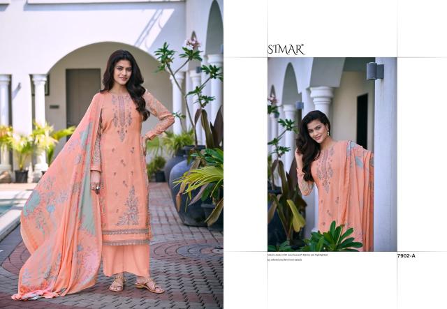 Glossy Simar Minaaz 7902A to D catalog wholesale salwar kameez dealers