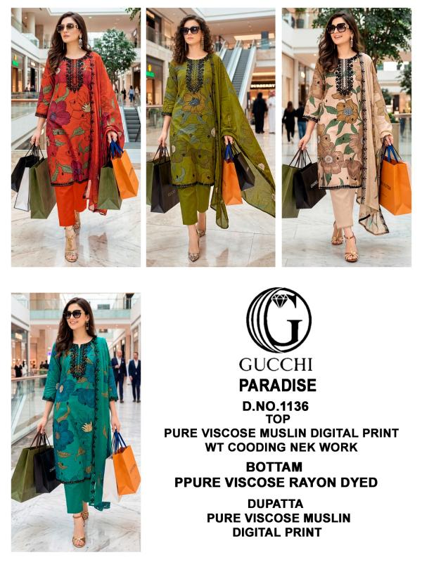 Gucchi Paradise 1136 catalog wholesale salwar kameez surat
