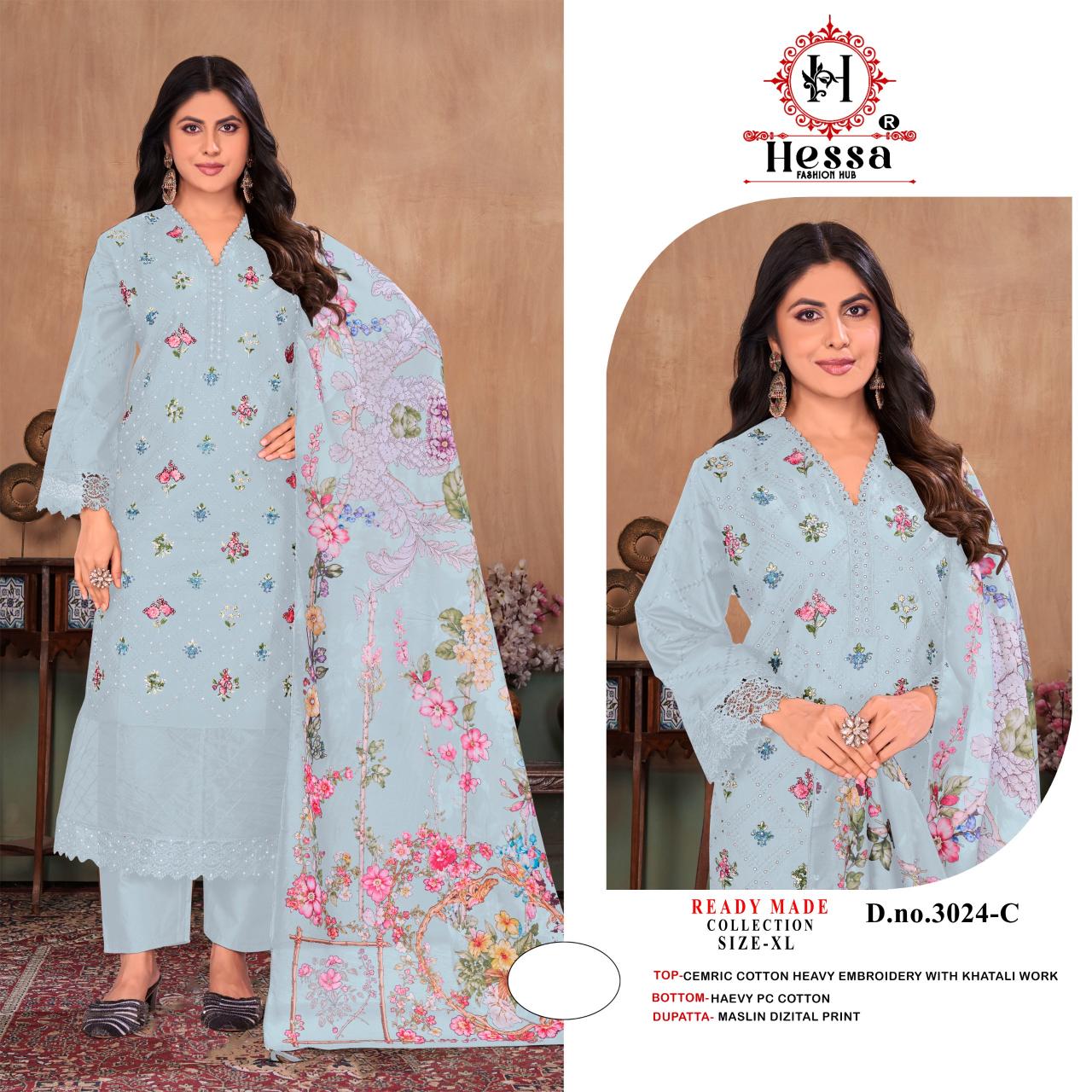 Hessa 3024 catalog pakistani suits manufacturer in surat
