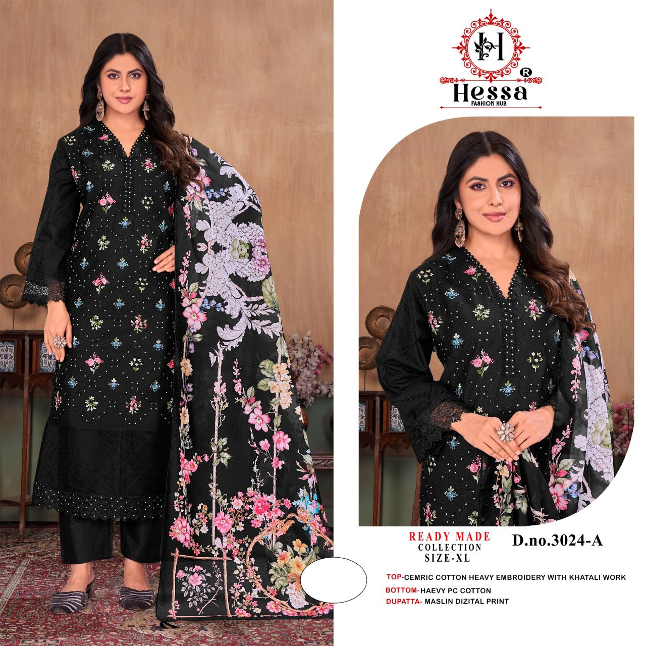 Hessa 3024 catalog pakistani suits manufacturer in surat
