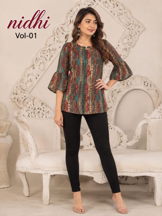 Hiaara Nidhi Vol-1 – Rayon Short Tops - Wholesale Catalog