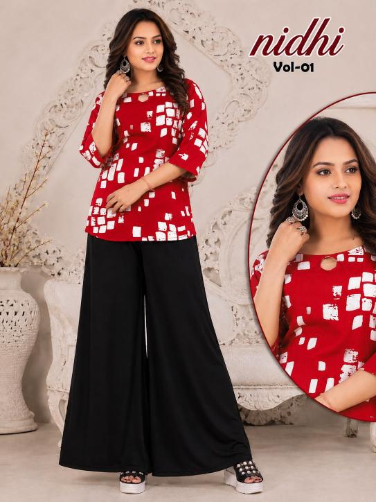 Hiaara Nidhi Vol-1 – Rayon Short Tops - Wholesale Catalog