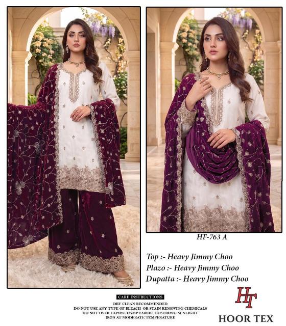Hoor Tex 763 A To D catalog akbar aslam pakistani suit wholesalers