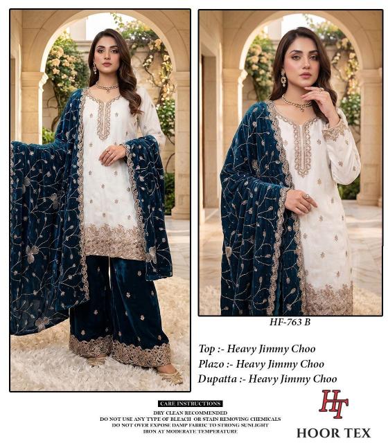 Hoor Tex 763 A To D catalog akbar aslam pakistani suit wholesalers