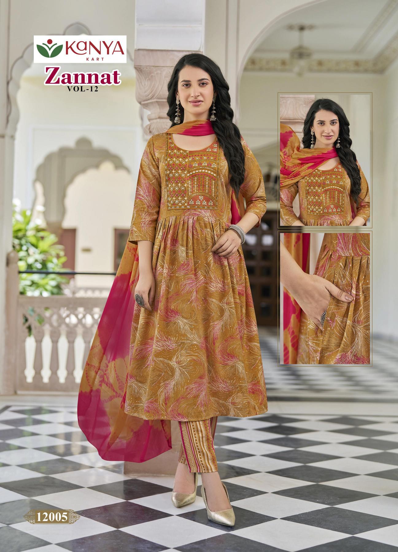 Kanya Zannat vol 12 catalog wholesale kurti markets in mumbai