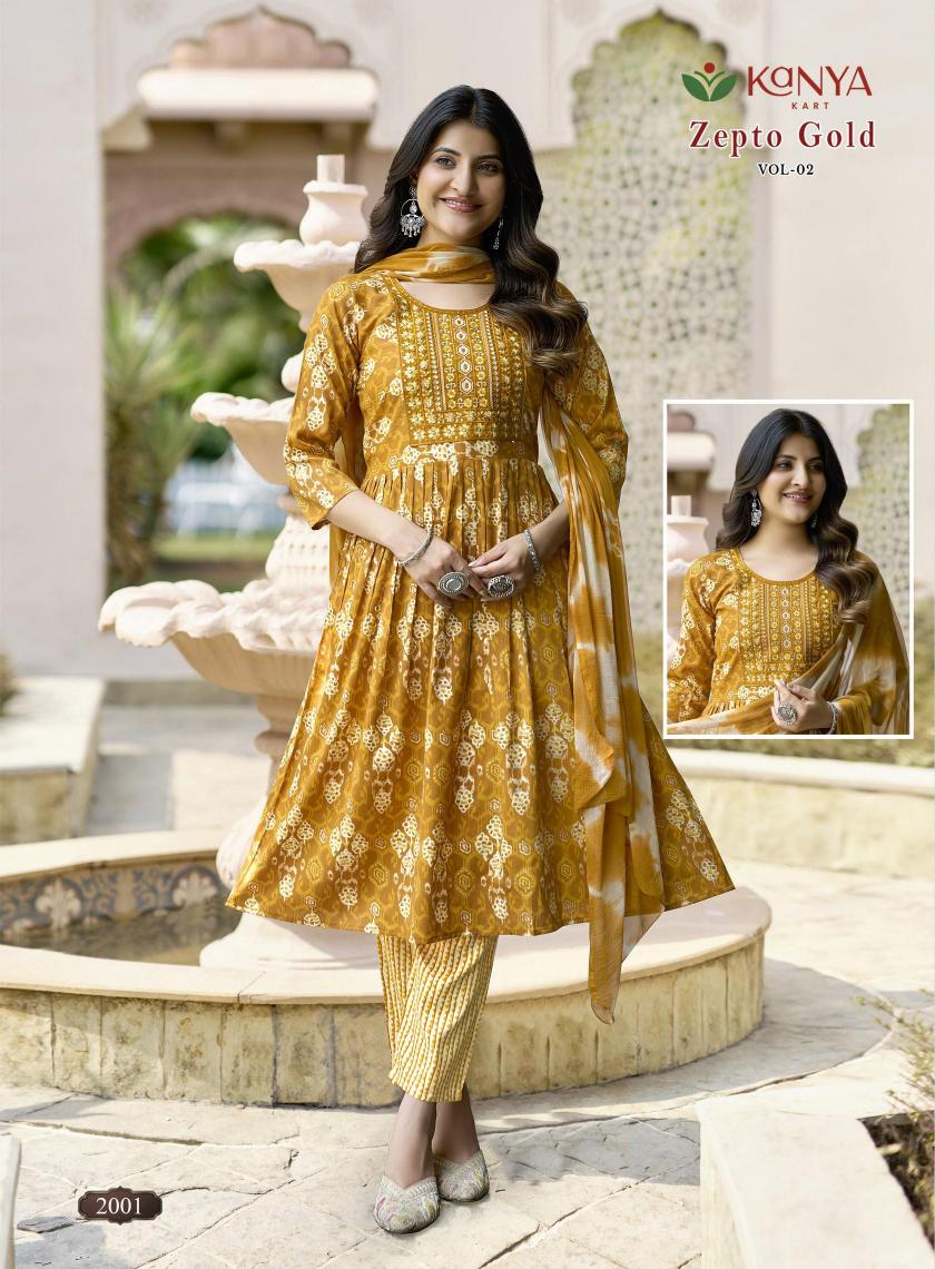 Kanya Zepto Gold vol 2 catalog wholesale cheapest price women kurti tops online shopping
