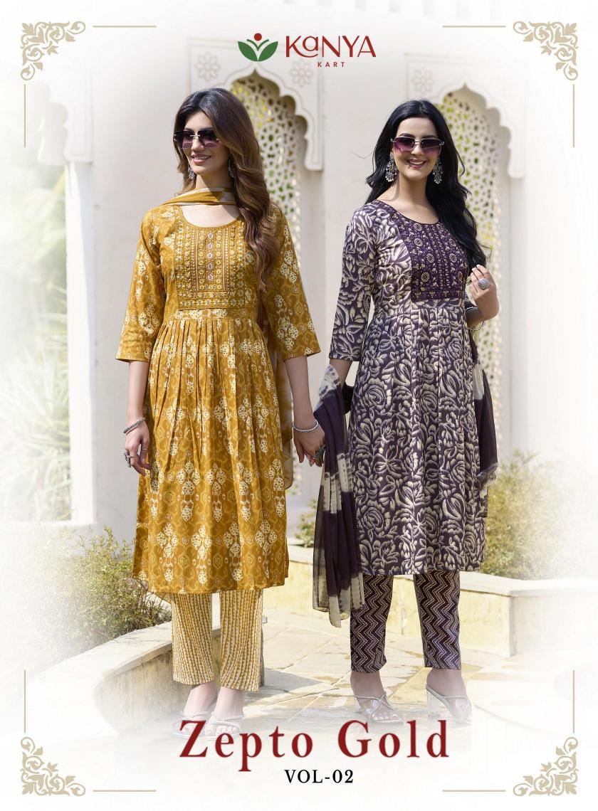 Kanya Zepto Gold vol 2 catalog wholesale cheapest price women kurti tops online shopping