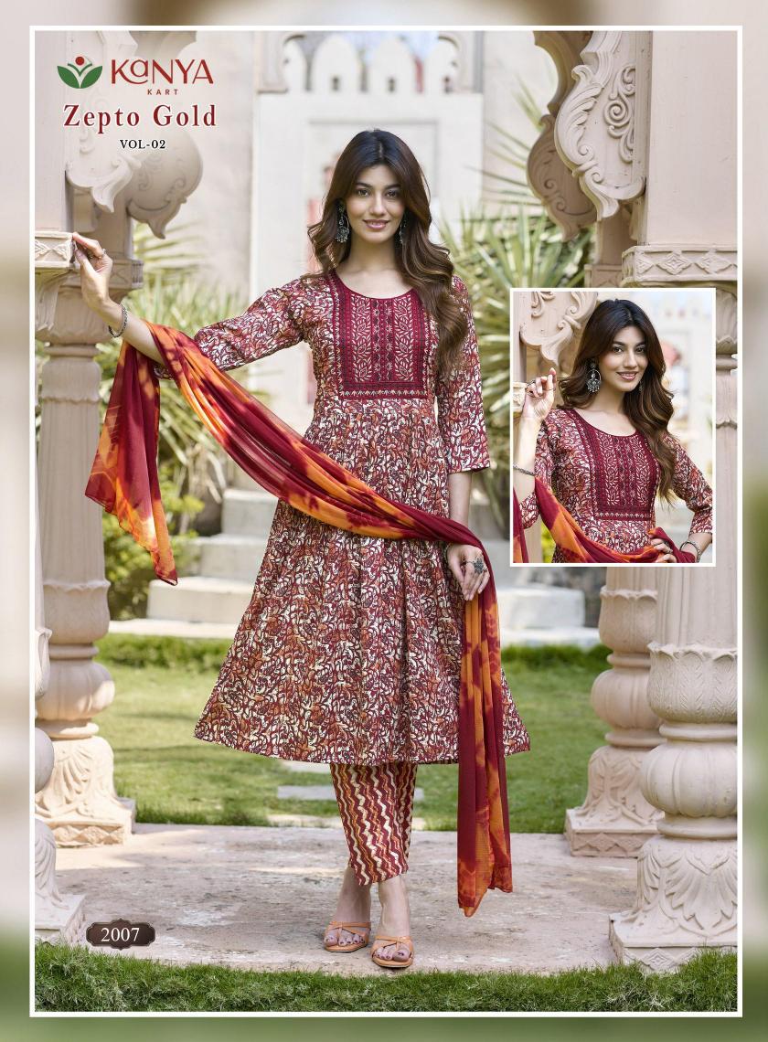 Kanya Zepto Gold vol 2 catalog wholesale cheapest price women kurti tops online shopping