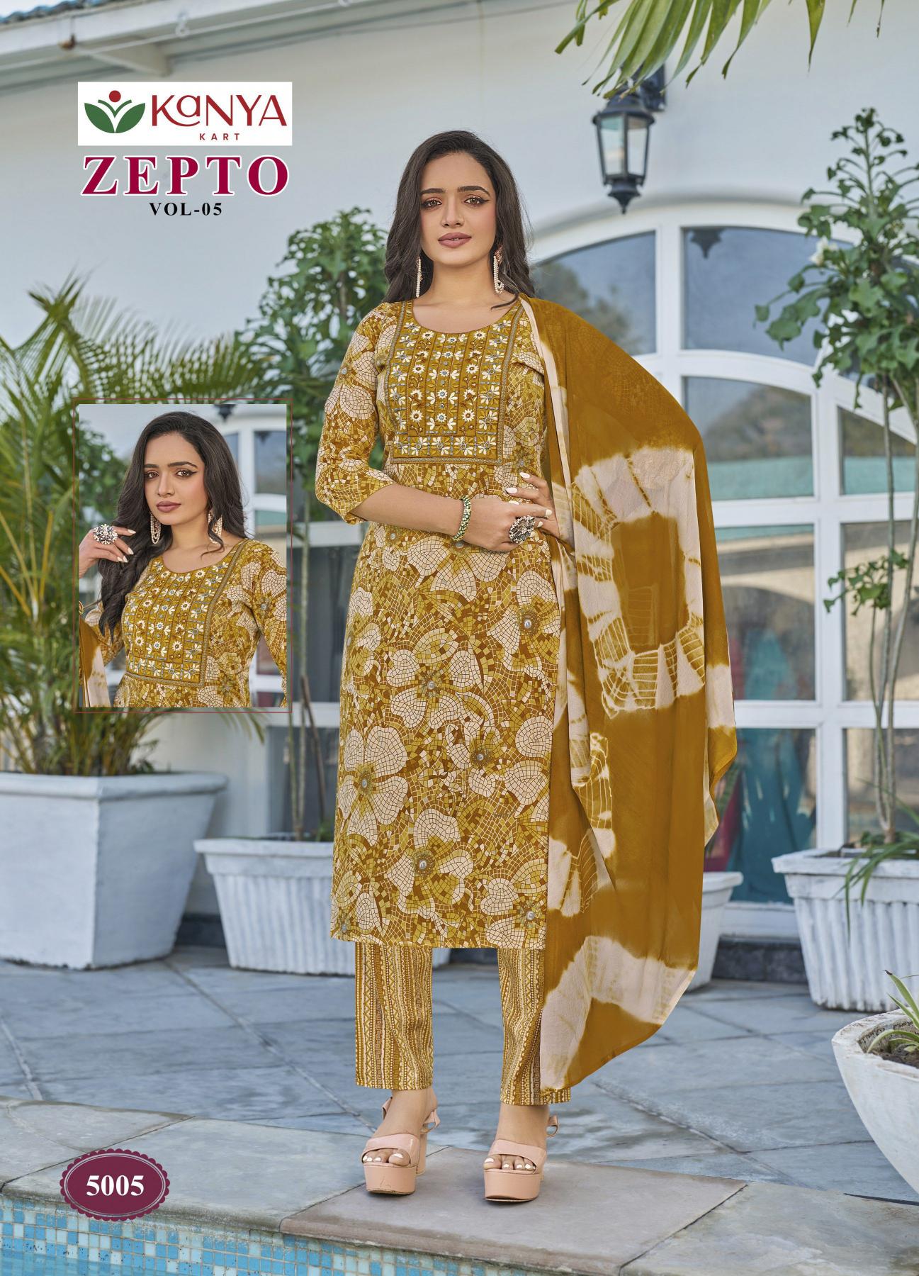 Kanya Zepto vol 5 catalog wholesale kurti shop in pandri