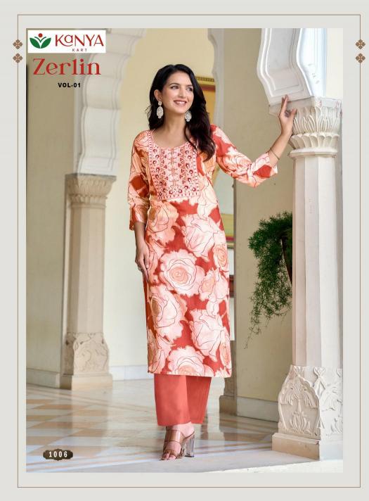 Kanya Zerlin vol 1 catalog wholesale dealers of kurtis in bangalore