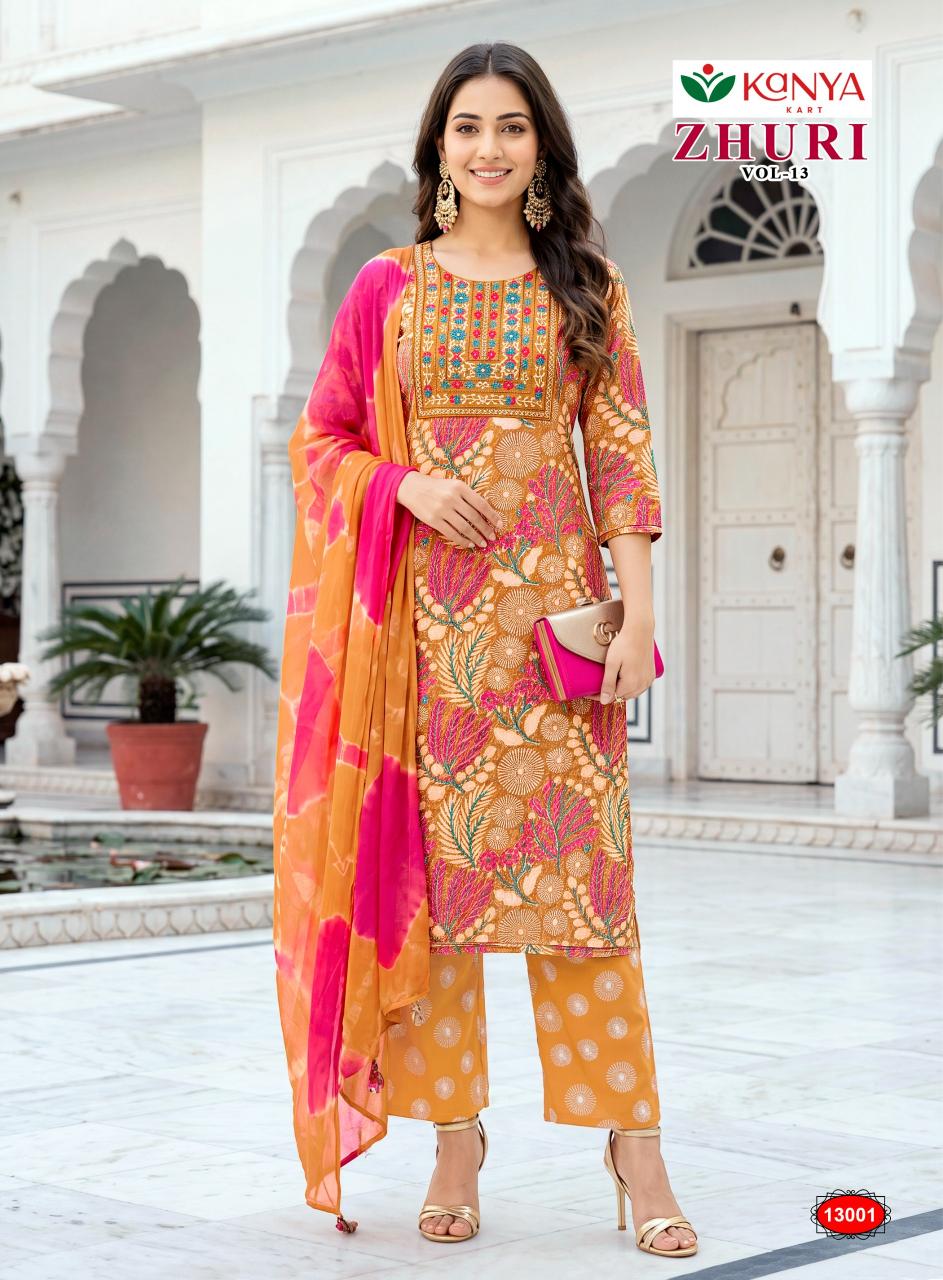 Kanya Zhuri vol 13 catalog wholesale lucknowi kurti