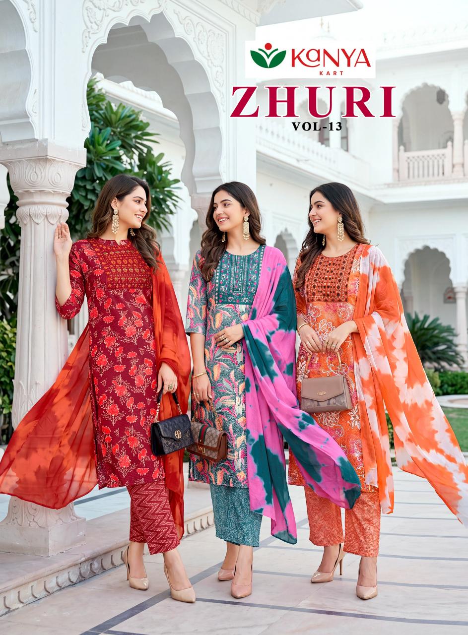 Kanya Zhuri vol 13 catalog wholesale lucknowi kurti