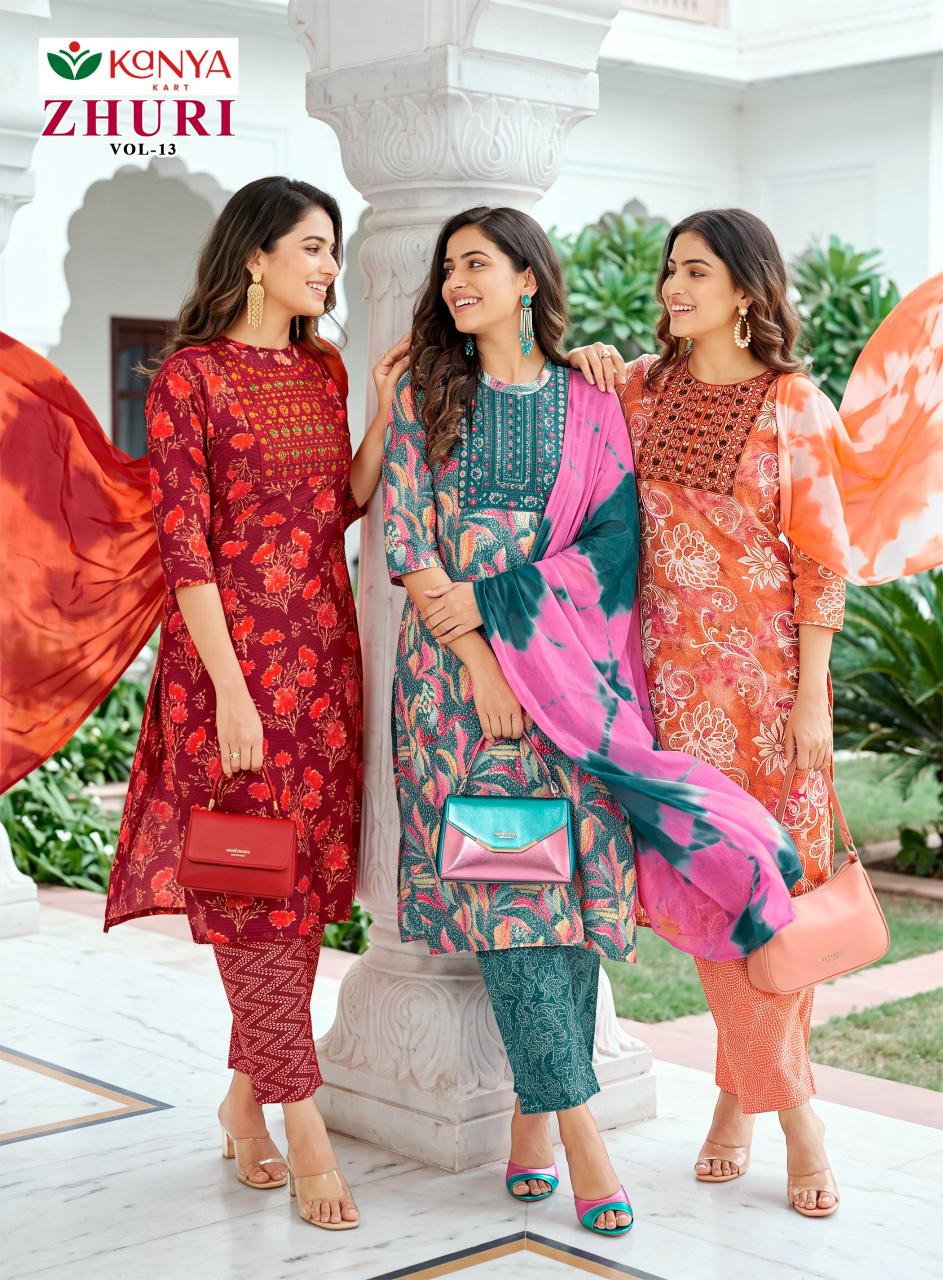 Kanya Zhuri vol 13 catalog wholesale lucknowi kurti