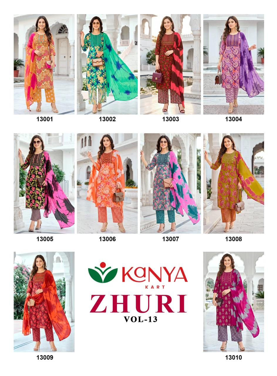 Kanya Zhuri vol 13 catalog wholesale lucknowi kurti