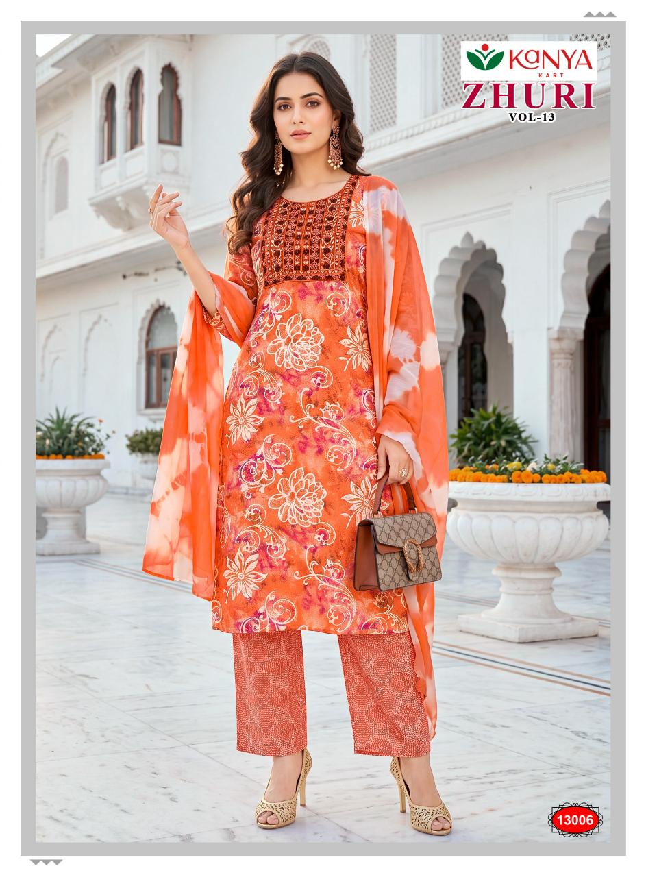Kanya Zhuri vol 13 catalog wholesale lucknowi kurti