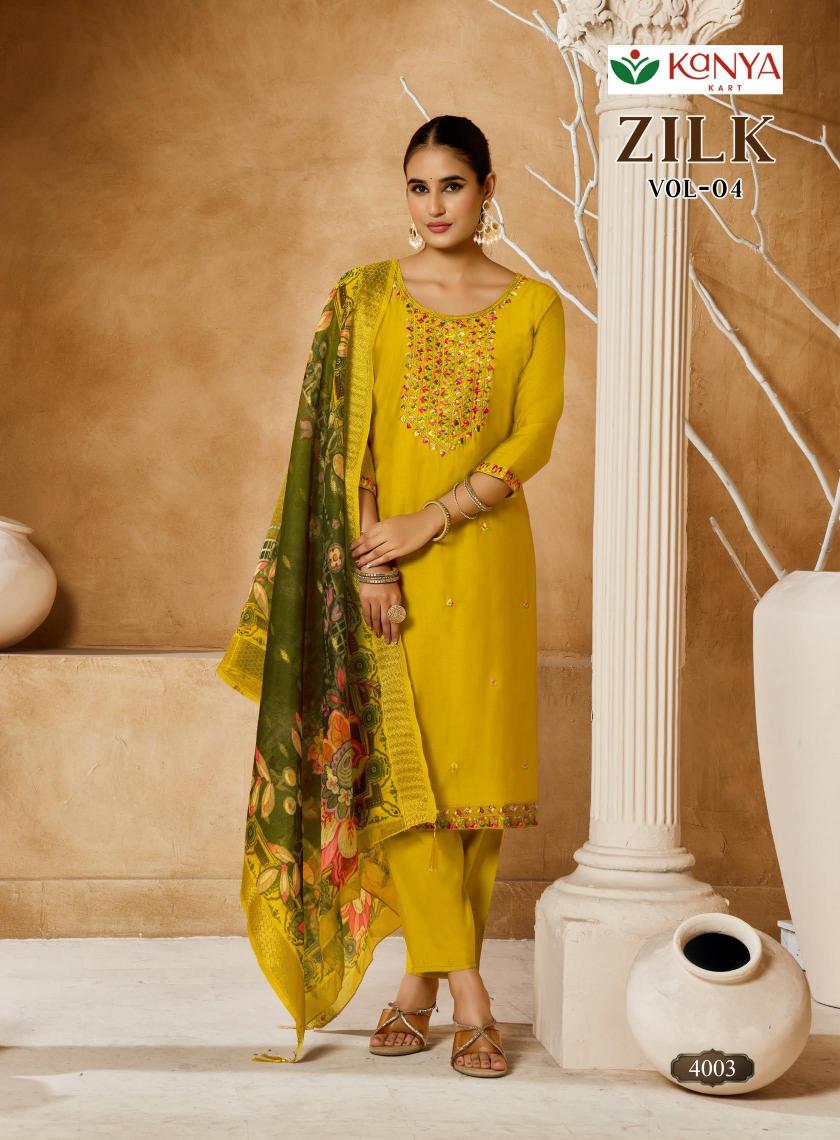 Kanya Zilk vol 4 catalog wholesale bazaar kurtis