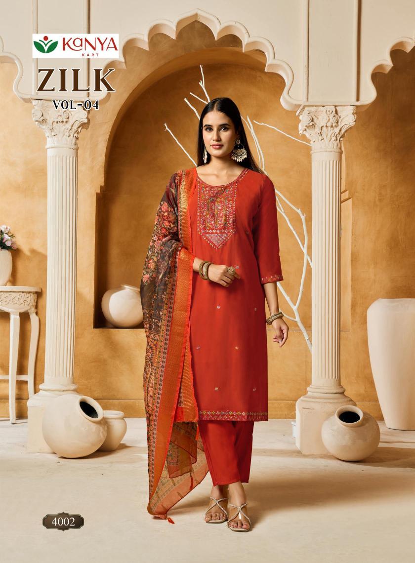 Kanya Zilk vol 4 catalog wholesale bazaar kurtis