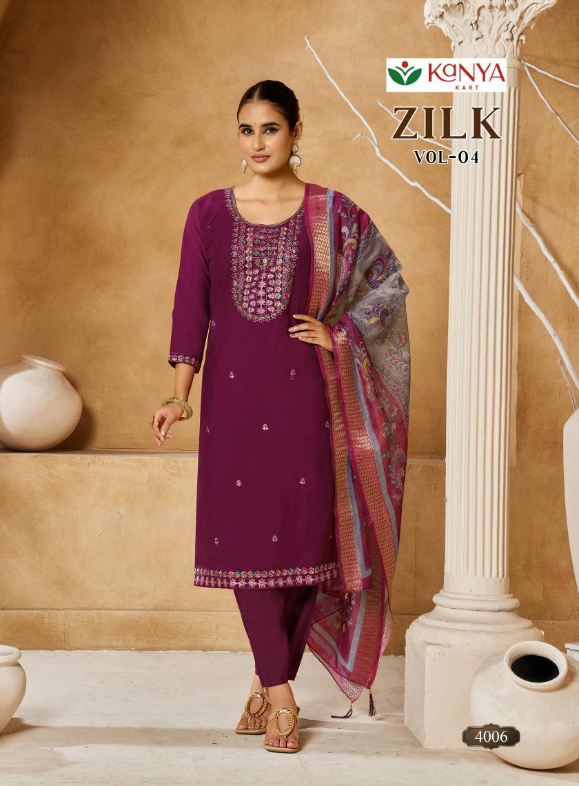 Kanya Zilk vol 4 catalog wholesale bazaar kurtis