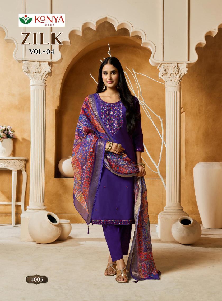 Kanya Zilk vol 4 catalog wholesale bazaar kurtis