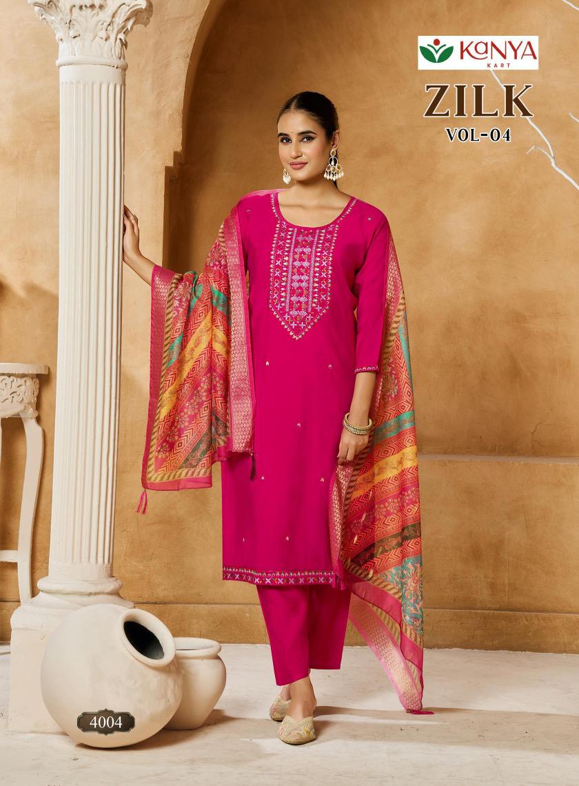 Kanya Zilk vol 4 catalog wholesale bazaar kurtis