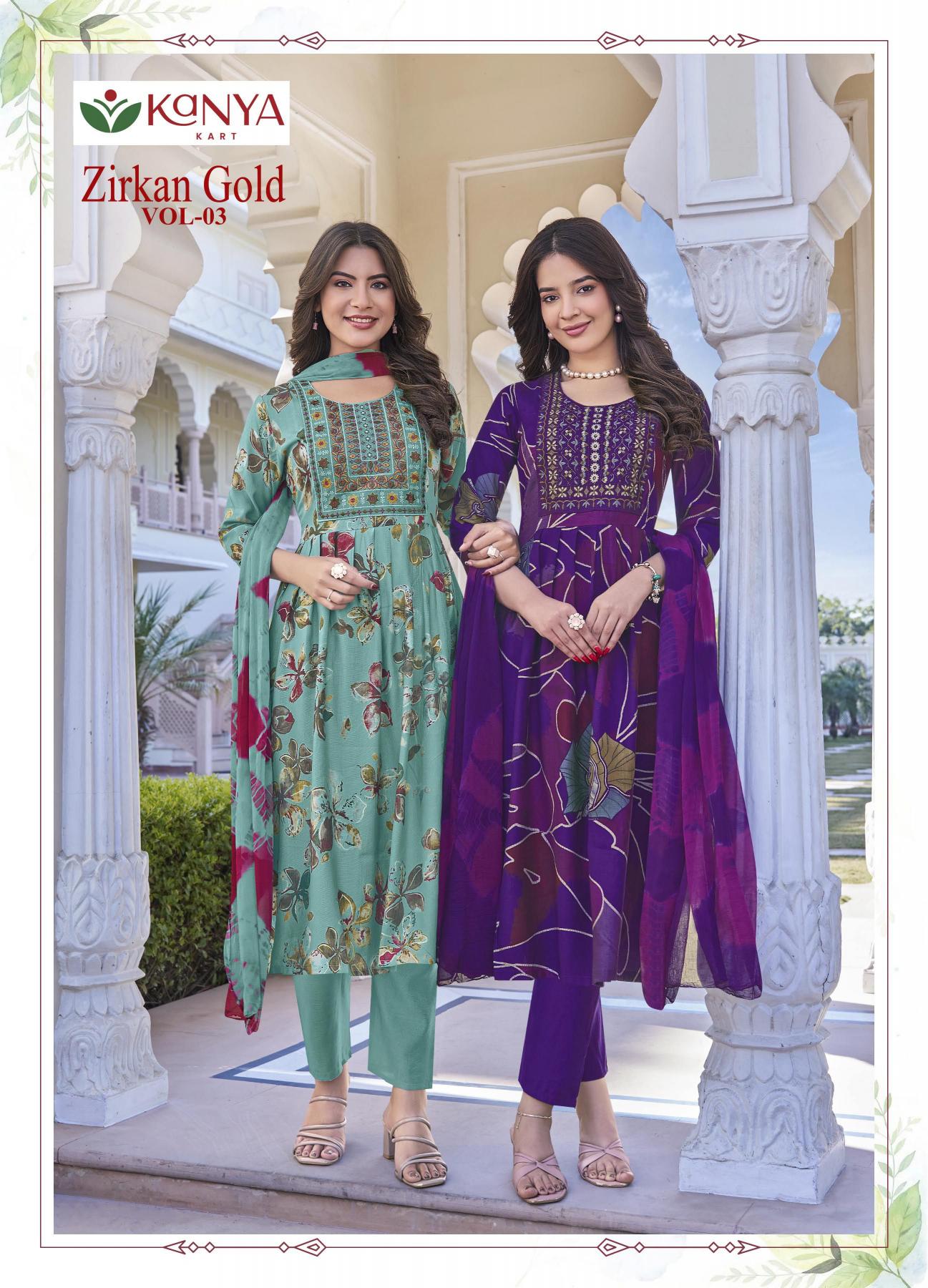 Kanya Zirkan Gold vol 3 catalog w kurtis wholesale in pune