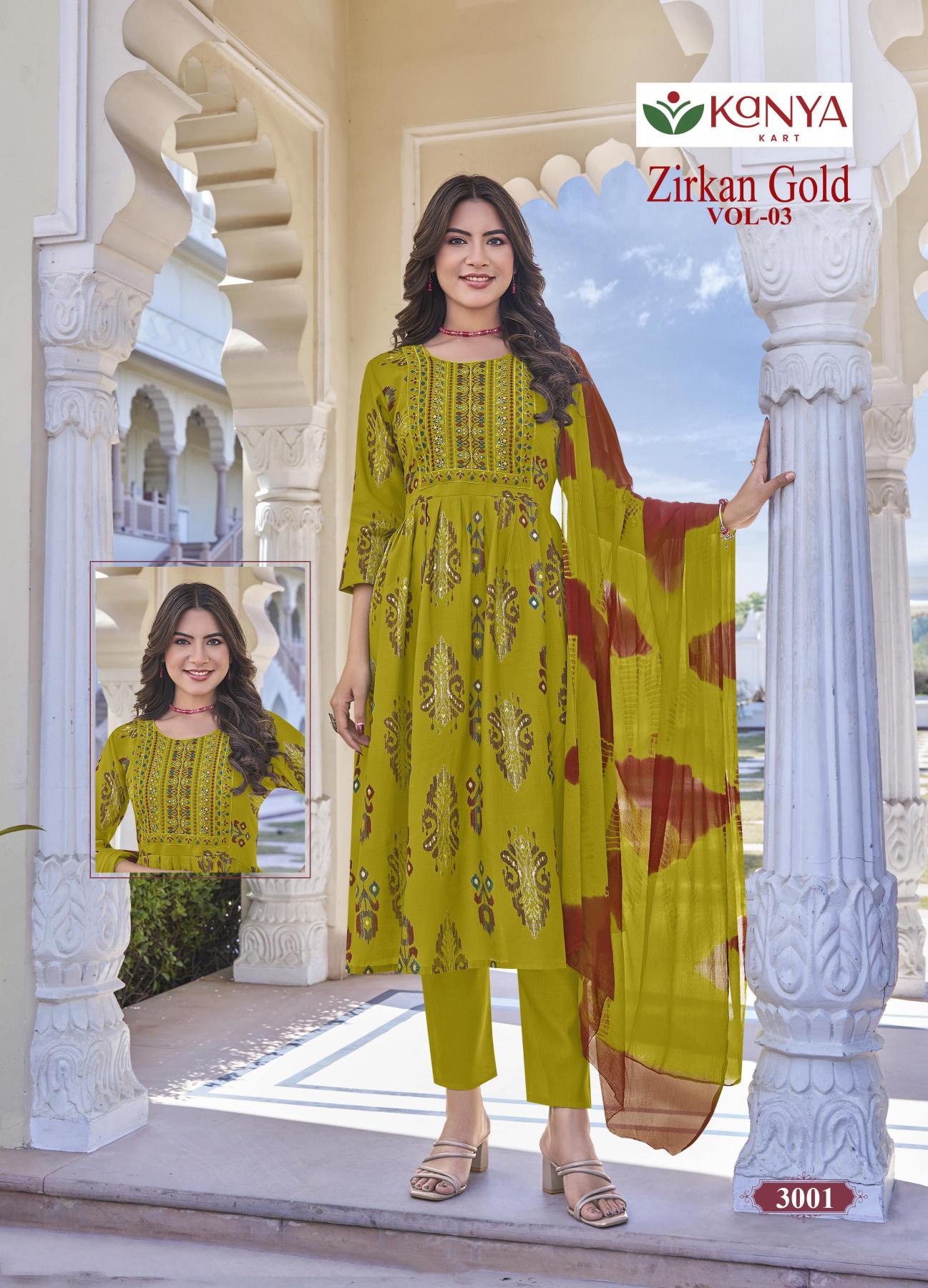 Kanya Zirkan Gold vol 3 catalog w kurtis wholesale in pune