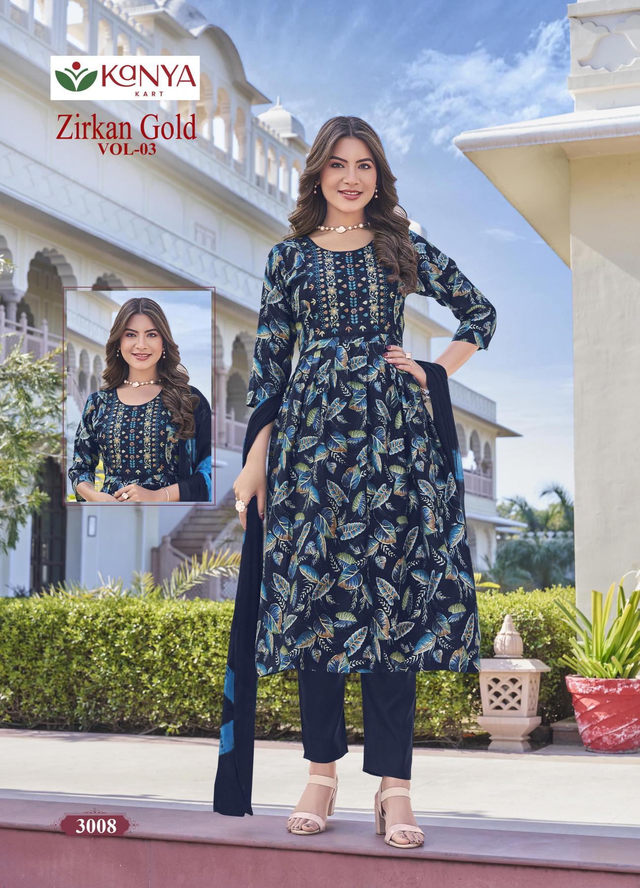 Kanya Zirkan Gold vol 3 catalog w kurtis wholesale in pune