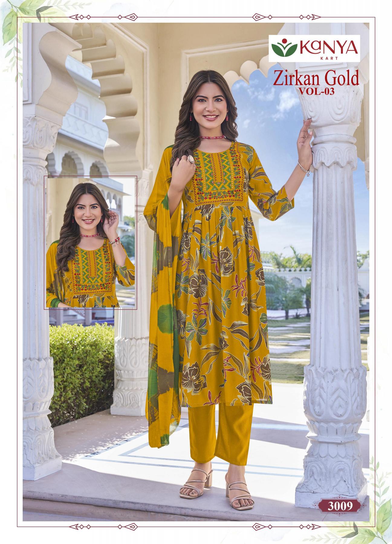 Kanya Zirkan Gold vol 3 catalog w kurtis wholesale in pune