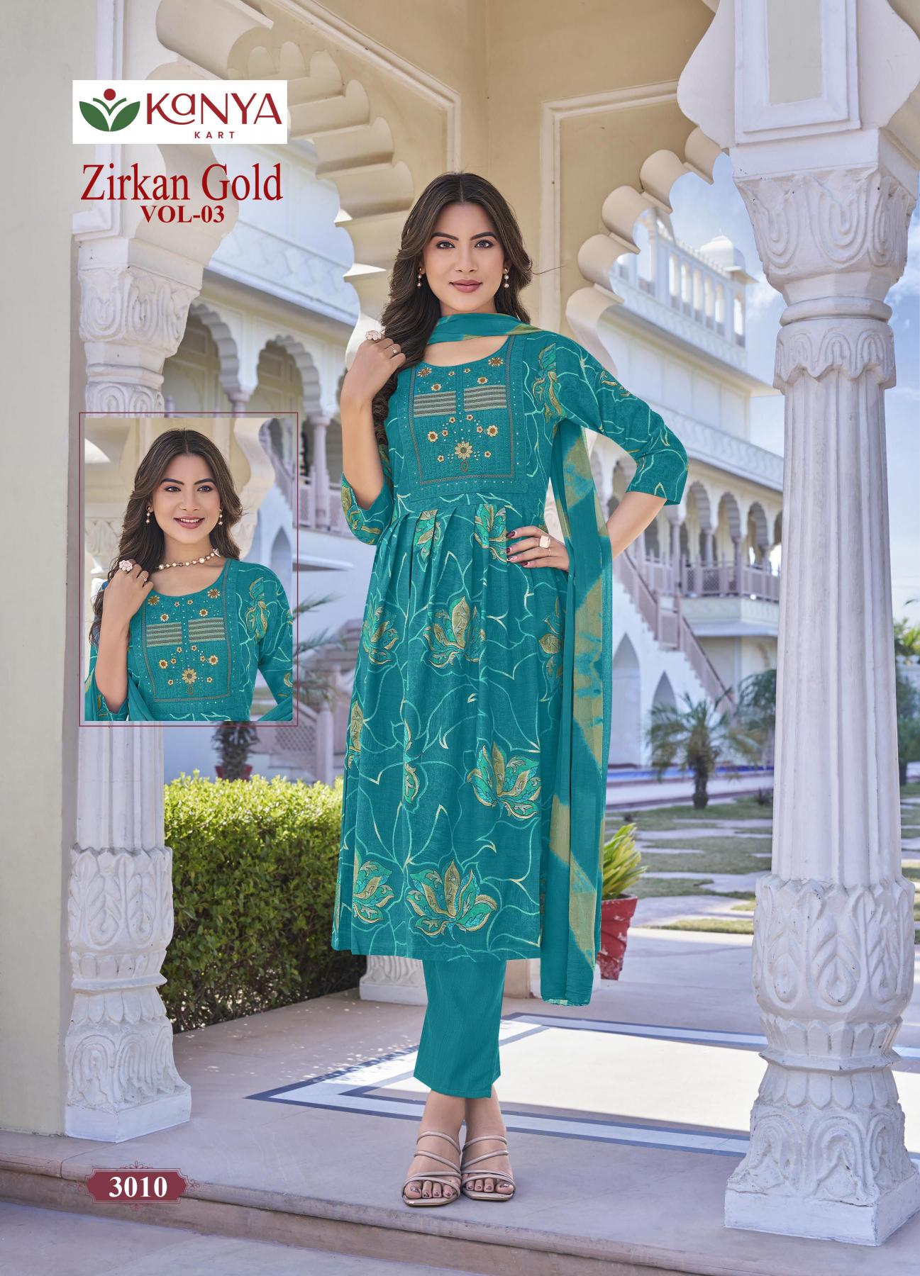 Kanya Zirkan Gold vol 3 catalog w kurtis wholesale in pune