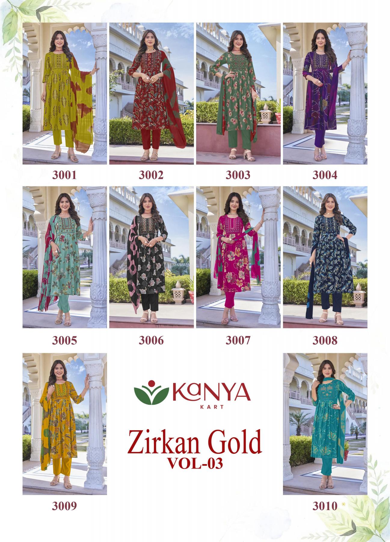 Kanya Zirkan Gold vol 3 catalog w kurtis wholesale in pune