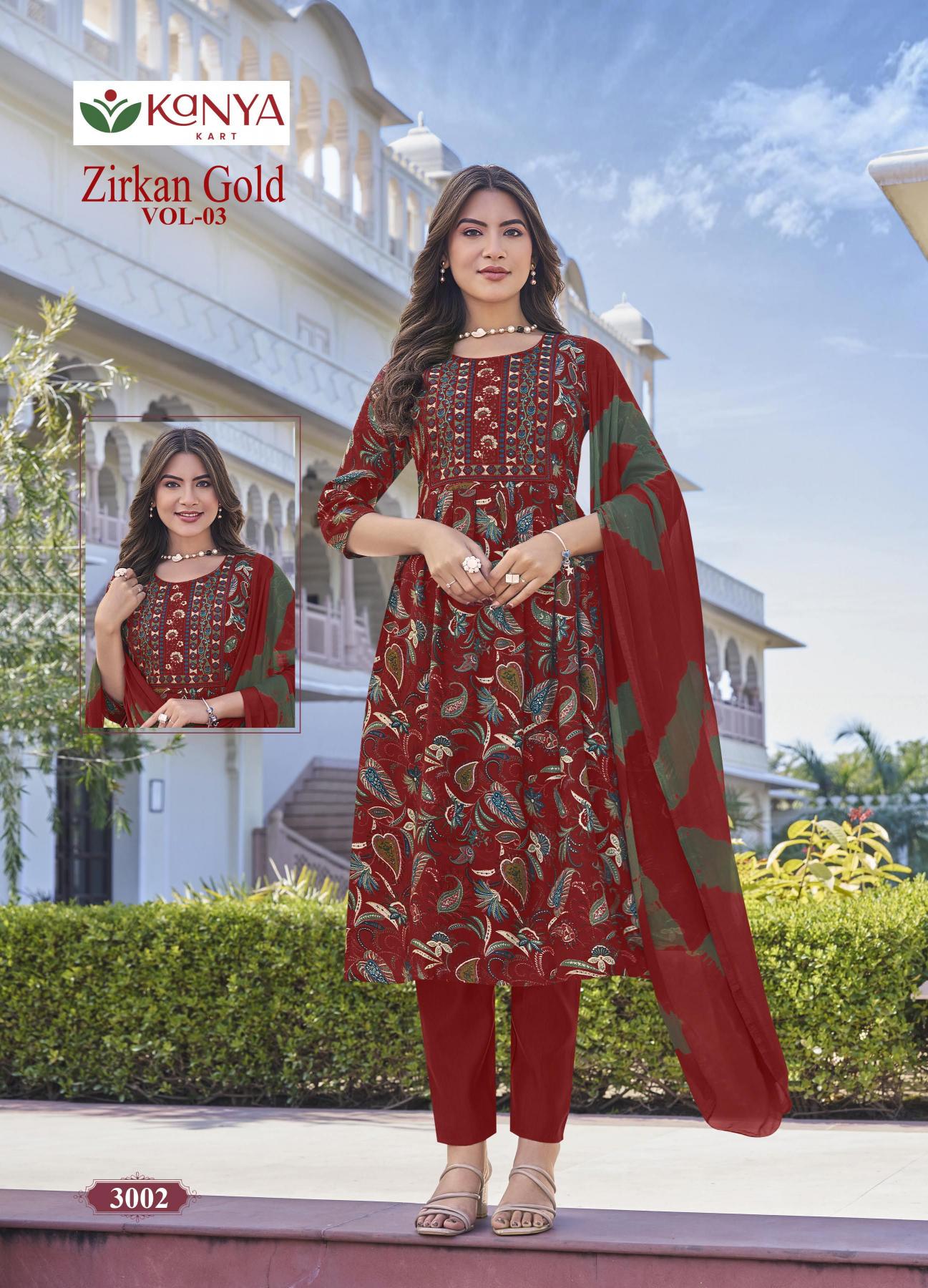 Kanya Zirkan Gold vol 3 catalog w kurtis wholesale in pune