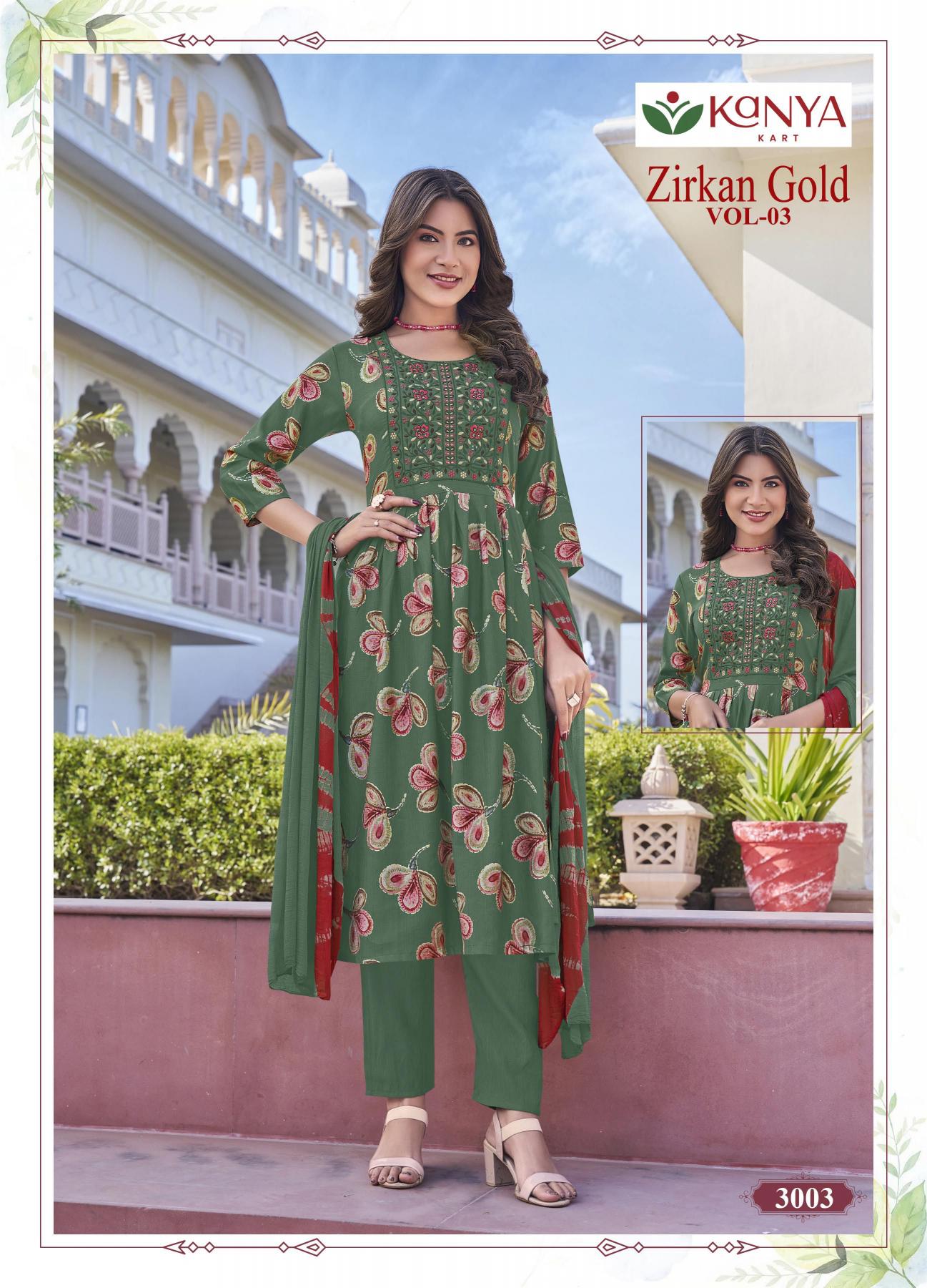 Kanya Zirkan Gold vol 3 catalog w kurtis wholesale in pune