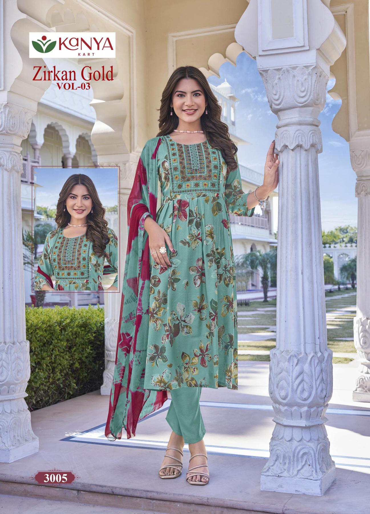 Kanya Zirkan Gold vol 3 catalog w kurtis wholesale in pune