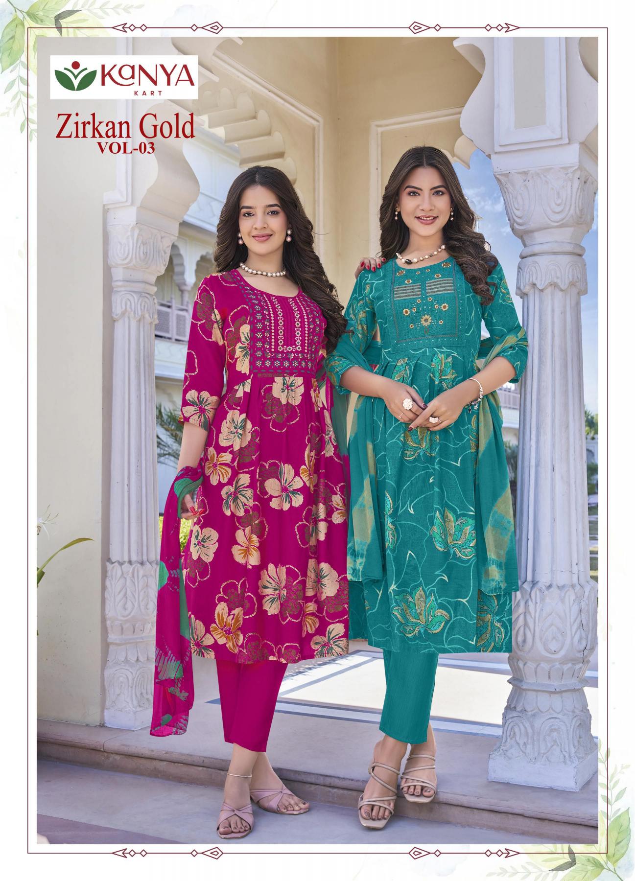 Kanya Zirkan Gold vol 3 catalog w kurtis wholesale in pune