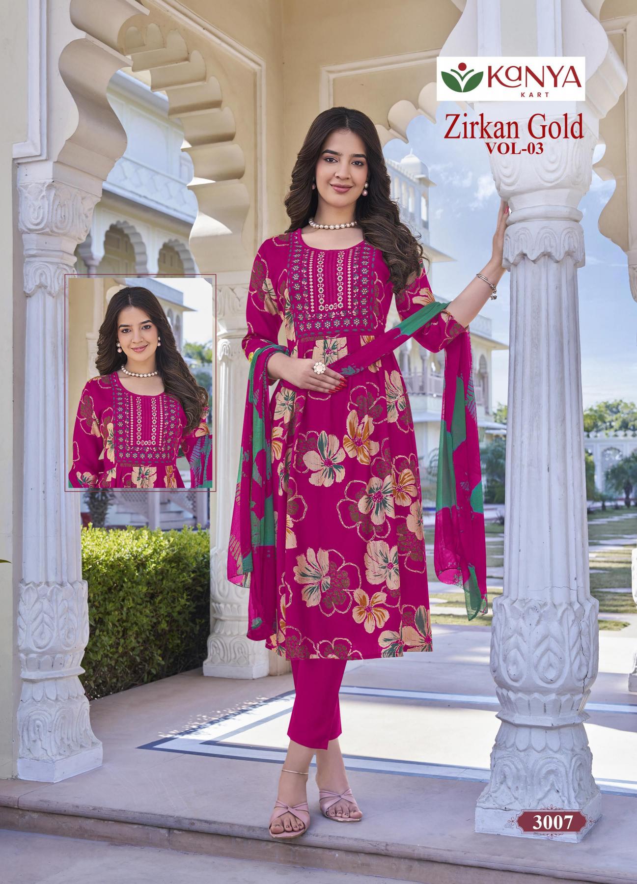 Kanya Zirkan Gold vol 3 catalog w kurtis wholesale in pune