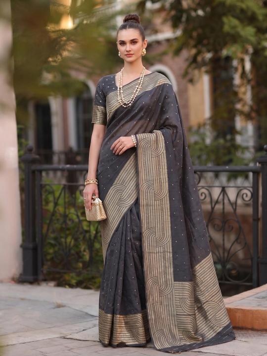 KATHA COTTON by SHREE SHYAM FASHION fancy designer Cotton Blend fabric saree wholesale with Fancy latkan 