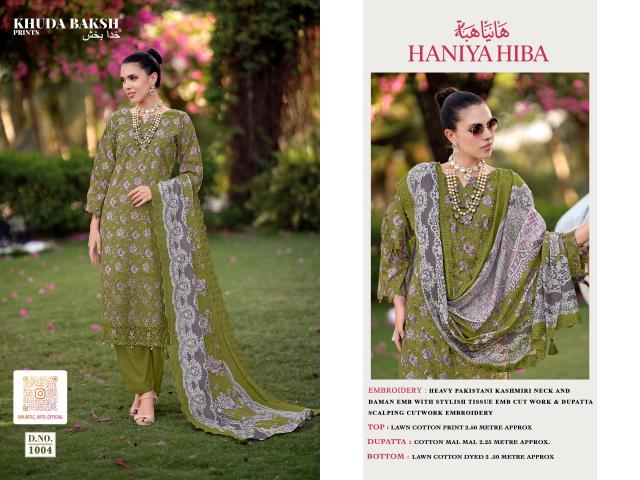 Khudha Baksh Haniya Hiba vol 1 catalog dress materials wholesaler in surat